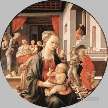 Fra Filippo Lippi Painting - Virgin With The Child And Scenes From The Life Of St Anne Renaissance Filippo Lippi
